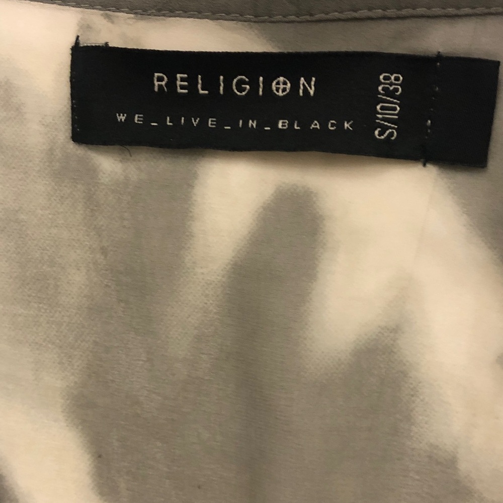 Religion S Dress Sheer Tie-Dye Long Sleeve Two Tone Grey Excellent Condition - Picture 2 of 8